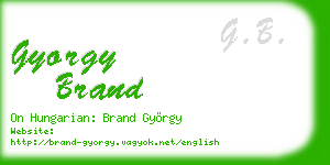 gyorgy brand business card
